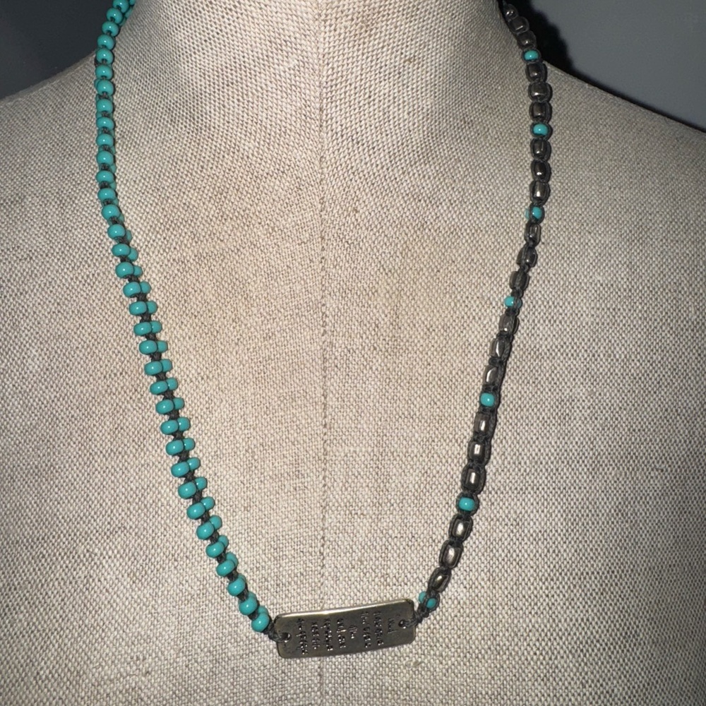 Women’s Orly WM designer Turquoise and Silver Beaded Necklace